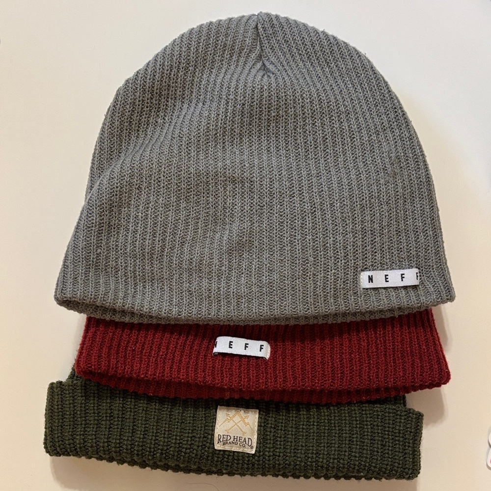 2 & 1 Read Head Knit Beanie Stack